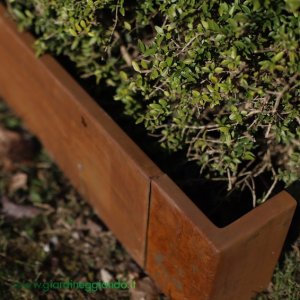 Bordura CORTEN bordo largo per aiuole-confezione 10 mt. - h. 5, 9, 15, 19, 24 cm - sp. 2 mm