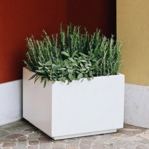 Fioriera con BASE QUADRATA da interno ed esterno in acciaio VERNICIATO - 40x40cm - 50x50cm - 80x80cm h40-60-80cm