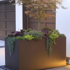 Fioriera con BASE RETTANGOLARE da interno ed esterno in acciaio VERNICIATO - L 100/120 cm - P 30/40/50cm - H 40-60-80cm