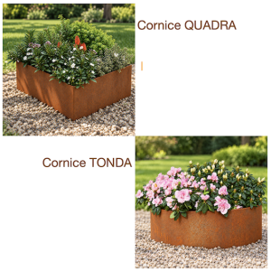 Cornice  in acciaio CORTEN  per aiuola