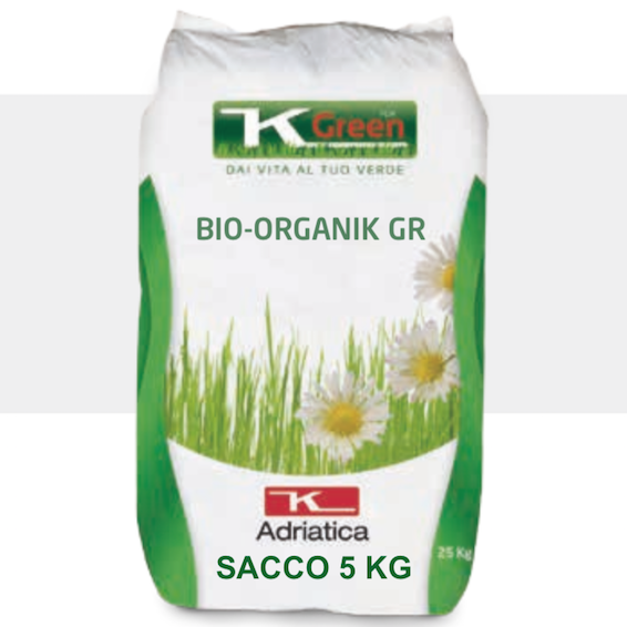 Concime da prato granulare K-GREEN BIO-ORGANIK 10-0-5 (5% SO3) sacco 5 KG