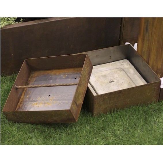 Copri pozzetto in acciaio CORTEN 50x50 h 10