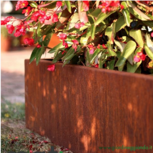 Fioriera da esterno in acciaio CORTEN misura cm. 150x40 h50