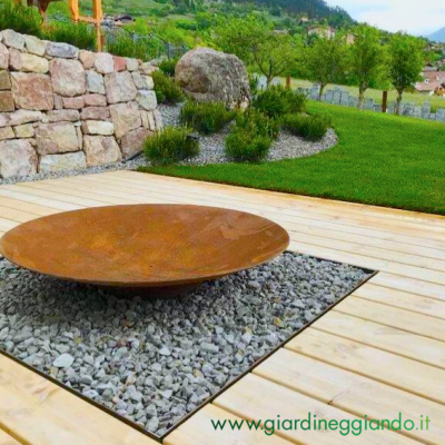 Braciere da esterno in acciaio CORTEN ø 60, 80, 100 e 120 cm.