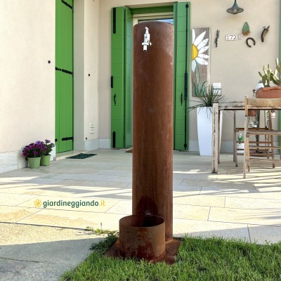 colonna-rubinetto-semicircolare-corten-giardineggiando-6