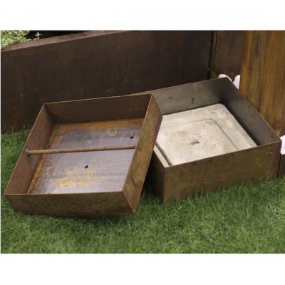 Copri pozzetto in acciaio CORTEN 50x50 h 10