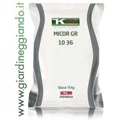 Concime da prato granulare K-GREEN MICOR NP 10-36 CON MICORRIZE, BATTERI E TRICHODERMA sacco 15KG