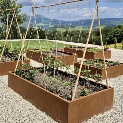 Fioriera - vasca in CORTEN con pannelli modulari senza fondo